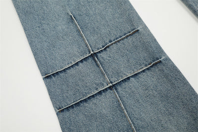 Washed Topstitching Skinny Jeans For Men