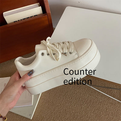Ugly Cute Big Head Platform White Shoes