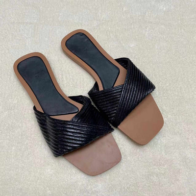 Casual All-matching Fashion Pleated Women's Flat Slippers