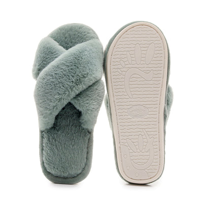 Cross Woven Woolen Slippers For Indoor Use In Winter