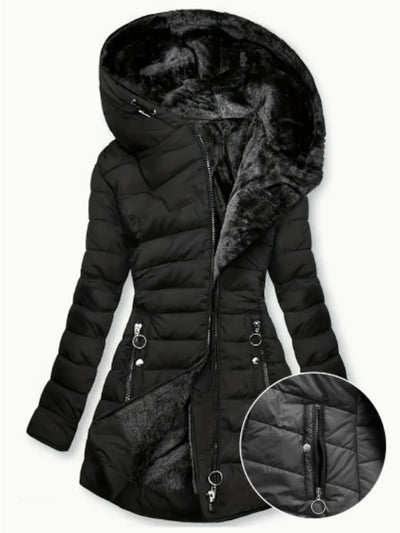 Zip-up Hoodie Puffy Coat
