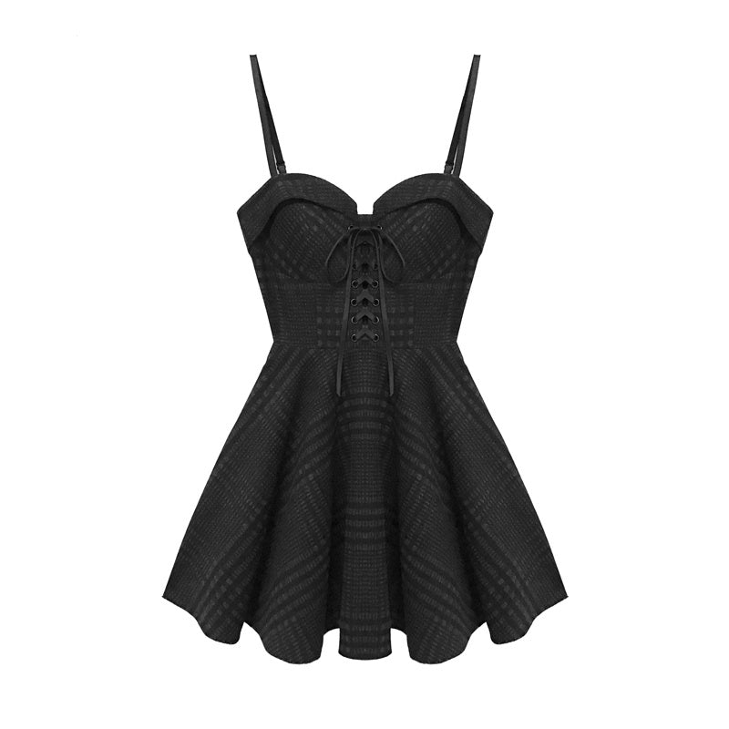 Woolen sling dress women suit