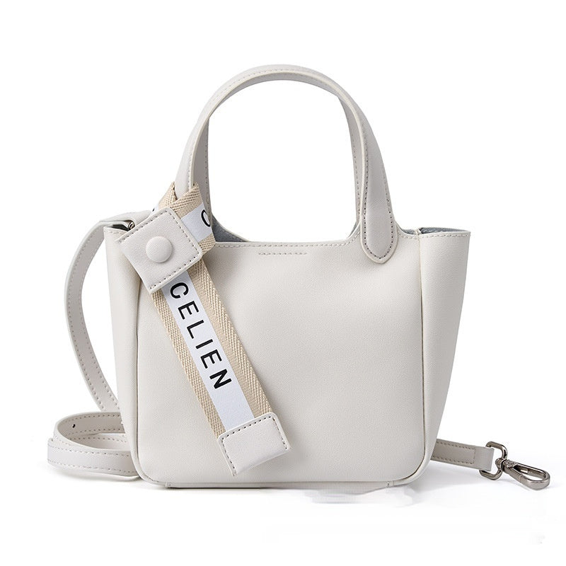 Cattlehide Leather Cross Body Bucket Bag