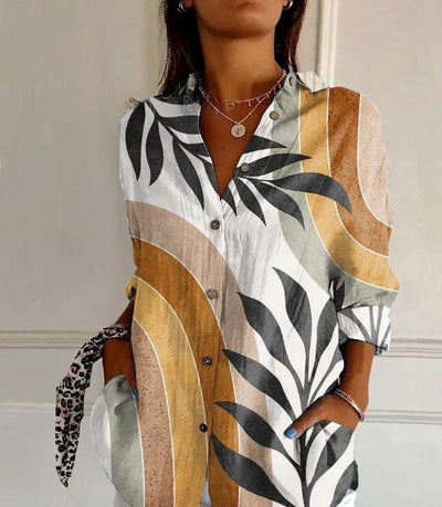 New Women's Long Sleeved Shirt For Summer Fashion, 3D Printed Shirt With Floral Pattern