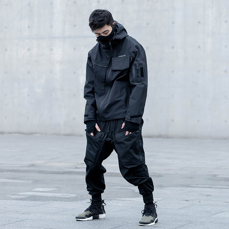 Tilted Zippered Hooded Jumper Man