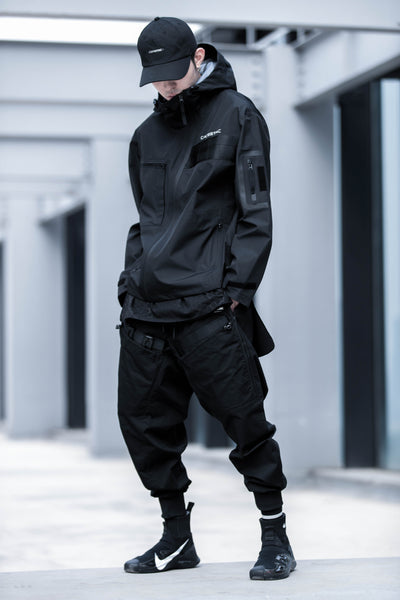 Tilted Zippered Hooded Jumper Man