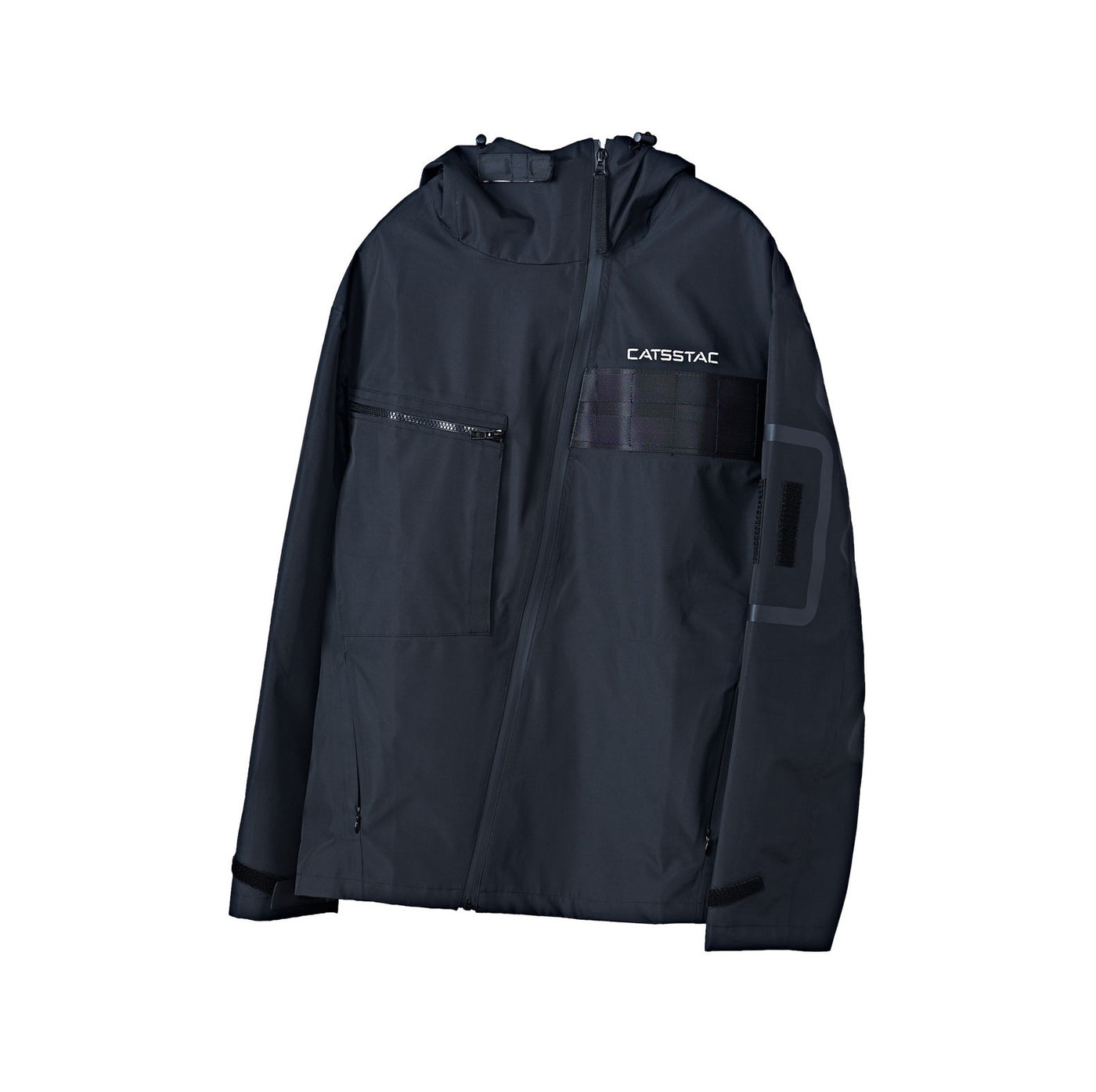 Tilted Zippered Hooded Jumper Man
