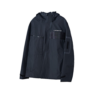 Tilted Zippered Hooded Jumper Man