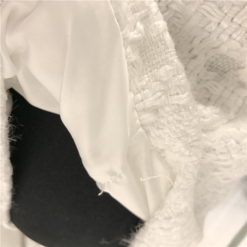 Waist Puff Sleeve Woolen Suit Shorts Two-Piece Women