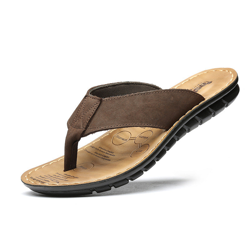Non-slip Sandals Trend Korean Leather Massage Sandals