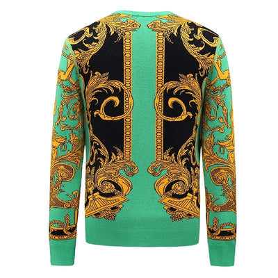 Autumn Patchwork Character Sweater Men Pullover Casual Jumper For Male Knitted Korean Style Clothes Plus Size