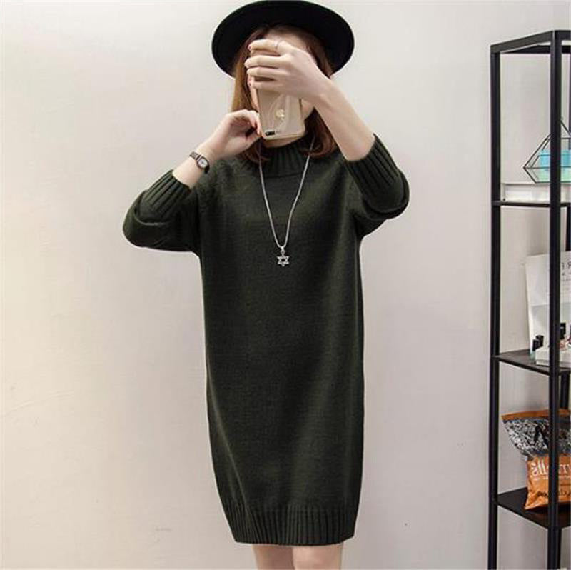 Loose Mid-length Women's Knitted Dress