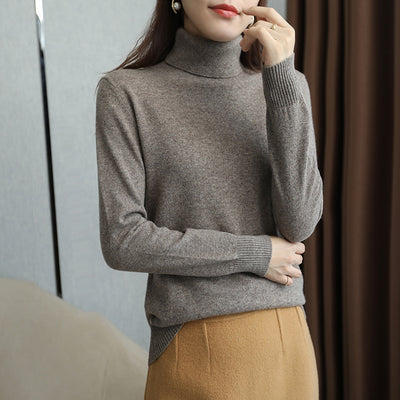 Women's Solid Color Simple Turtleneck Knitting Cashmere Sweater