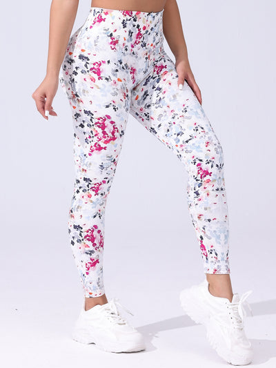 Print Yoga Pants Peach Hip High Waist Running Sports