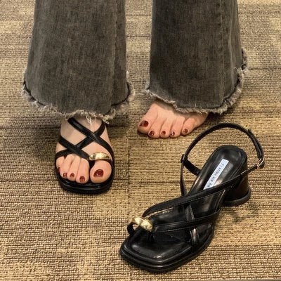 Women's Fashionable All-match Gentle Temperament Ankle-strap High Heel Sandals