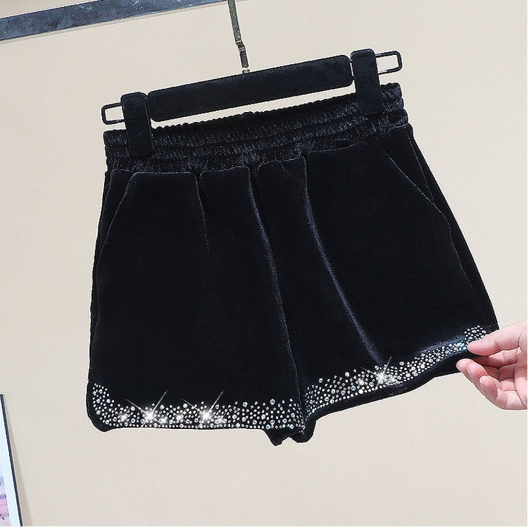 New Autumn And Winter Double-faced Velvet Shorts Women