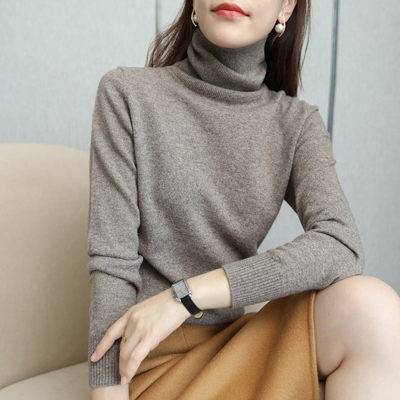 Women's Solid Color Simple Turtleneck Knitting Cashmere Sweater