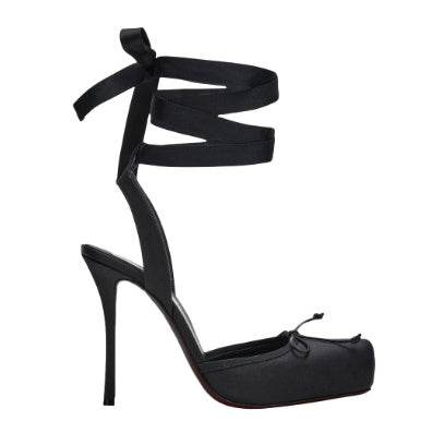 Pig Nose Ballet High Heels Stilettos Bow Sandals