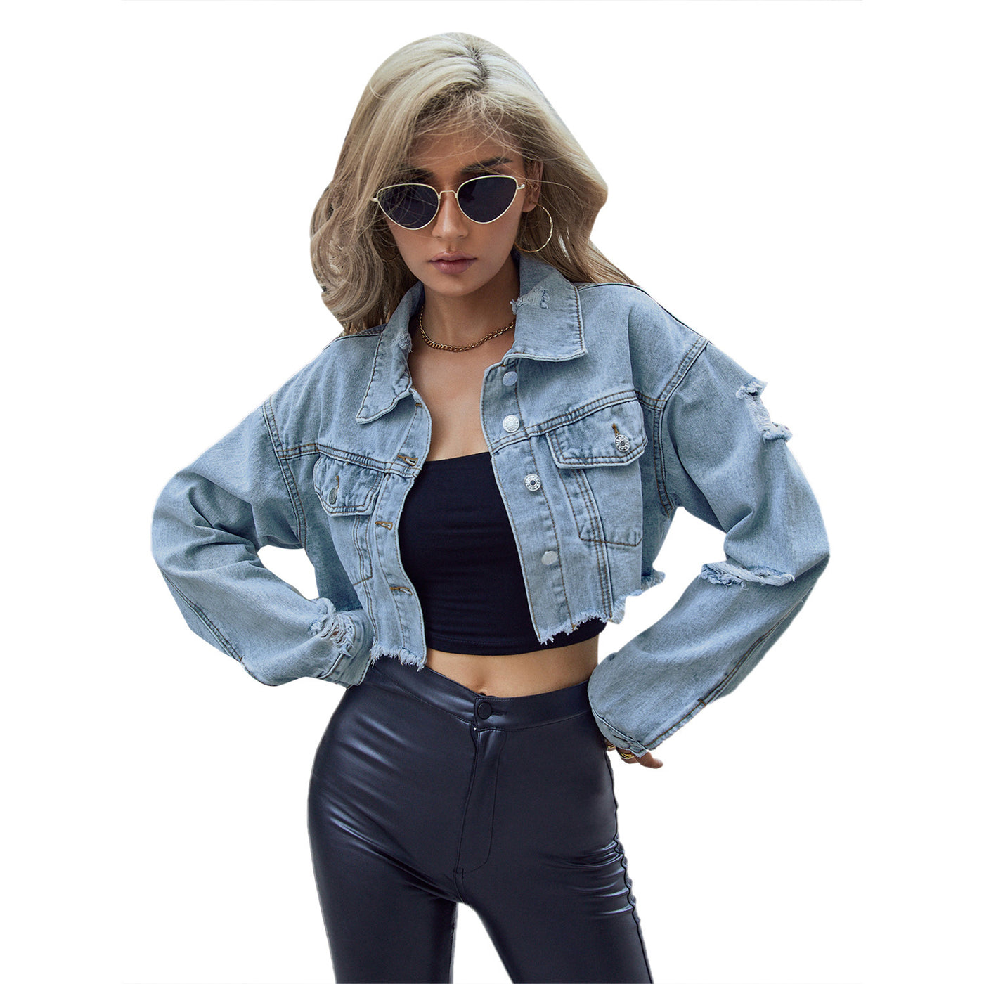 European And American Leisure All-matching Short Fashion Denim Jacket