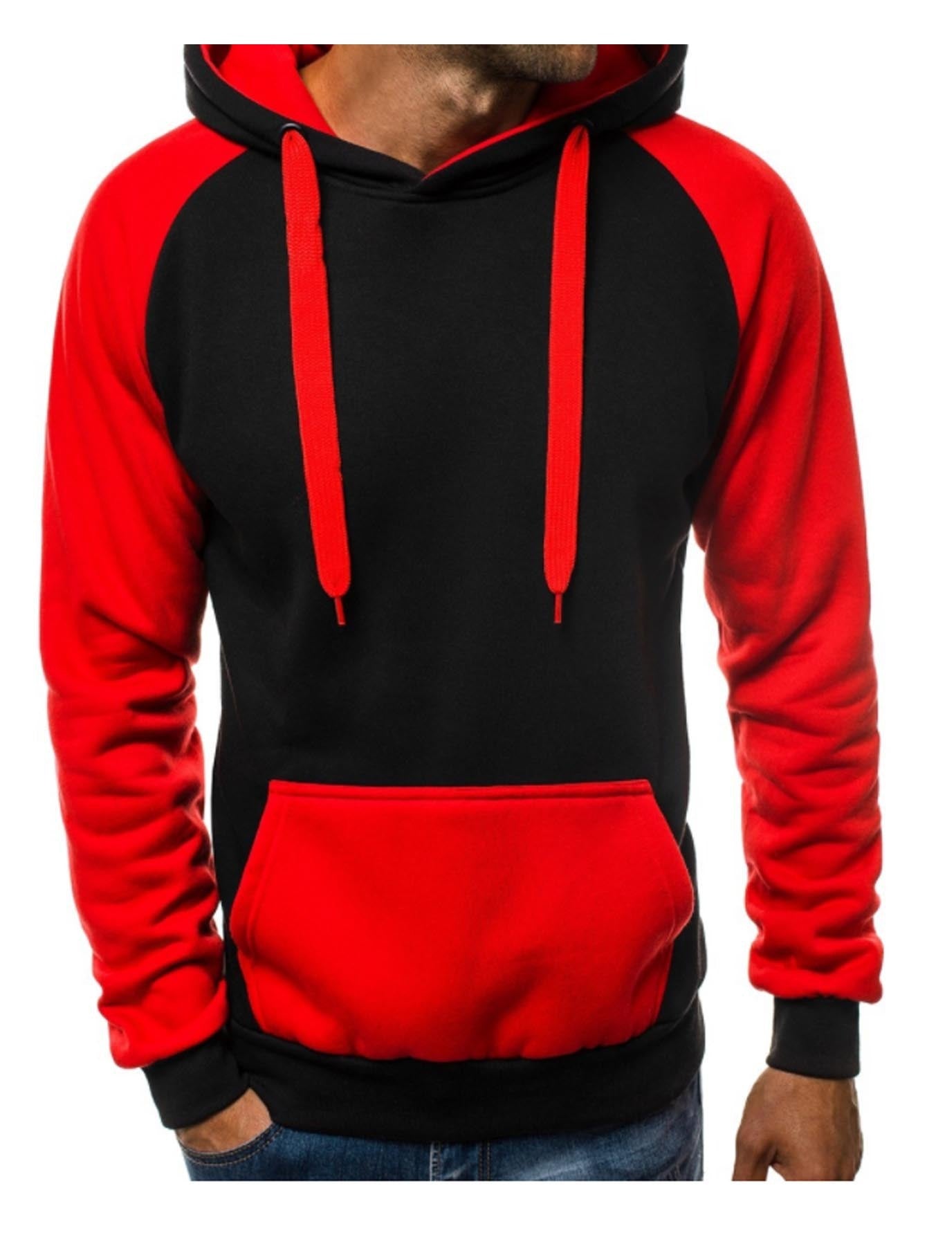 Men's Matching Color Matching Hat Hoodie Jumper