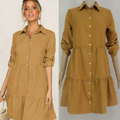 Single-breasted shirt women dress