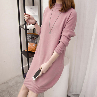 Loose Mid-length Women's Knitted Dress