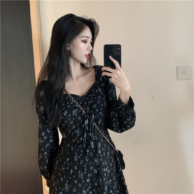 Long Sleeve Floral Dress Women