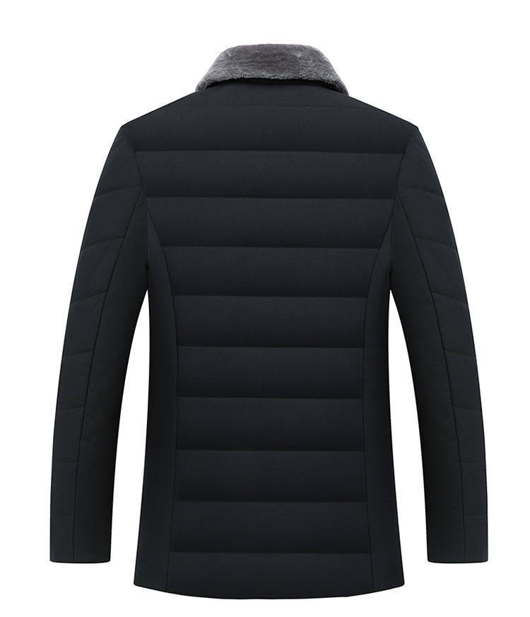 Men Lapel Short Padded Jacket Plus Velvet