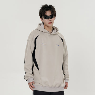 Stitching Contrast Color Hooded Sweatshirt Men