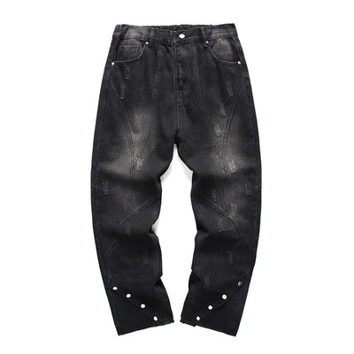 Fashion Wash Trousers Breasted Jeans Men