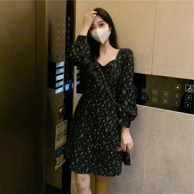 Long Sleeve Floral Dress Women