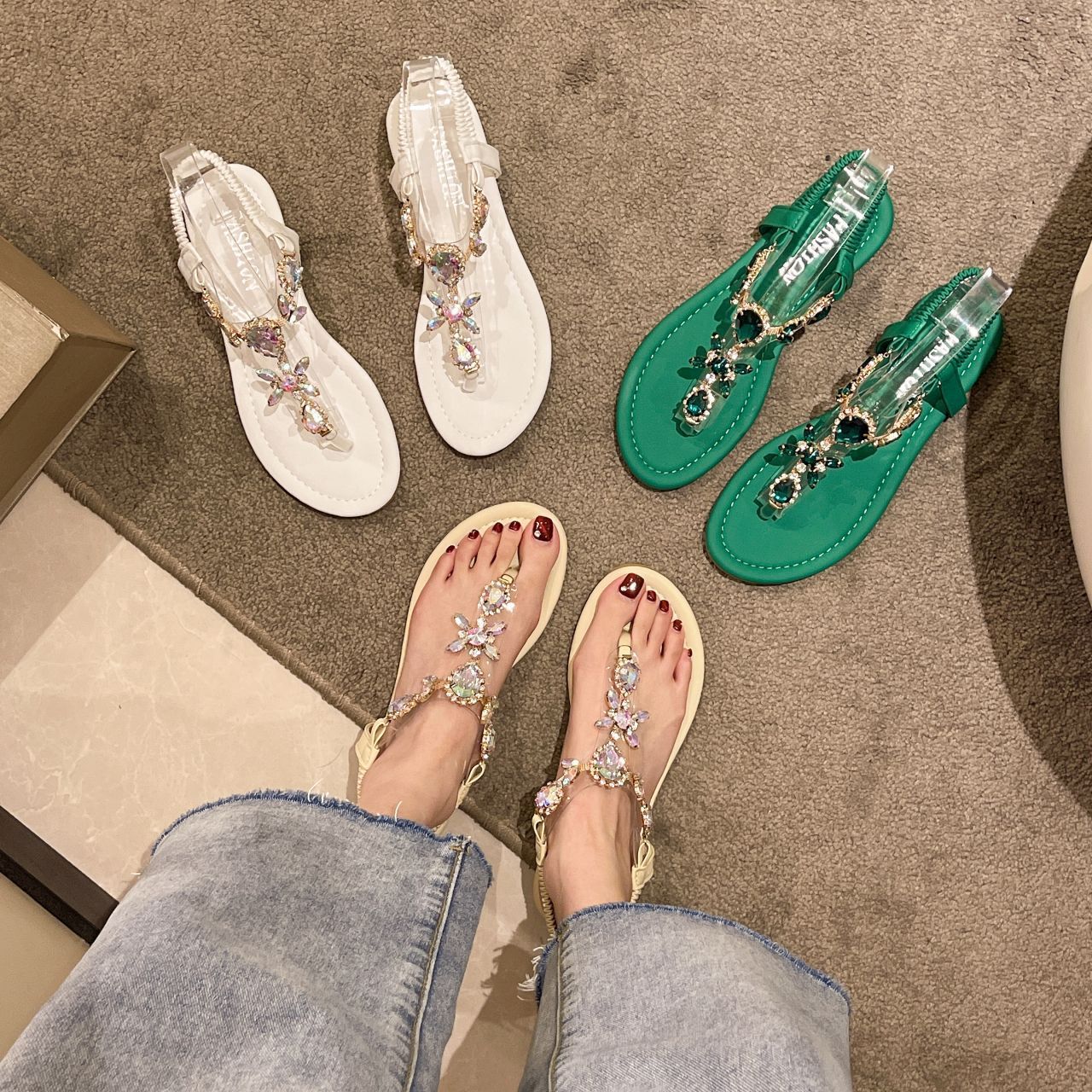 Women's Simple Solid Color Fashion Statement Sandals