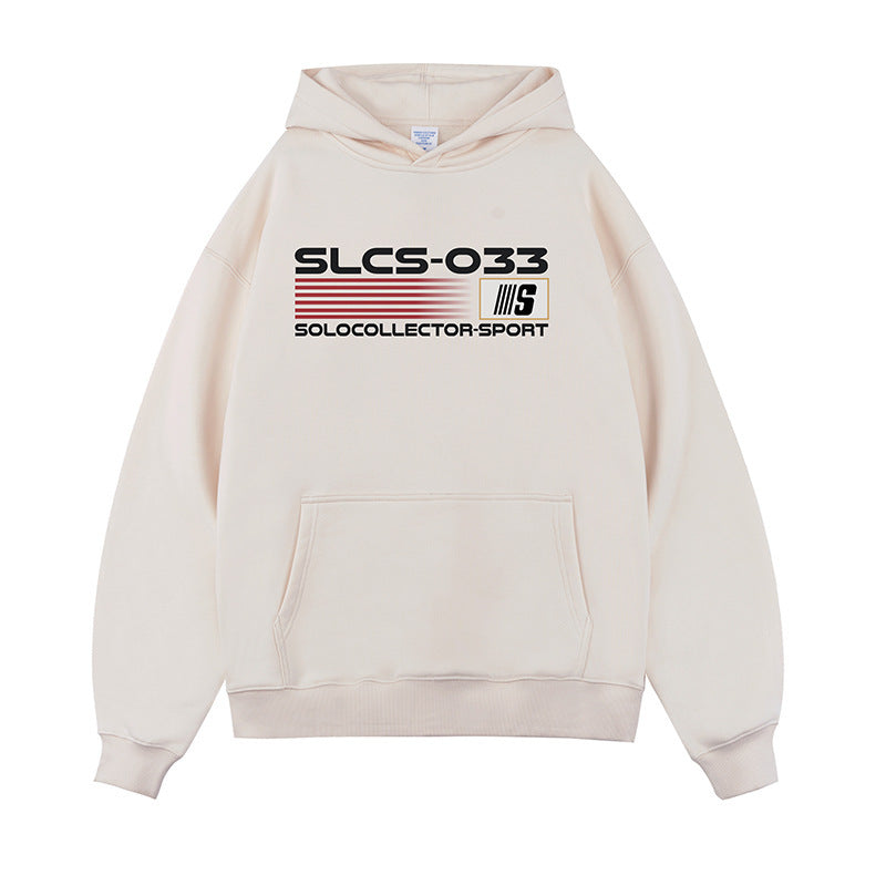 Printed Velvet Padded Hooded Sweatshirt Men