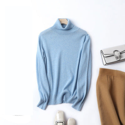 Women's Solid Color Simple Turtleneck Knitting Cashmere Sweater
