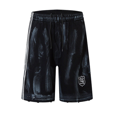 Men Punk Ripped Distressed Straight Shorts