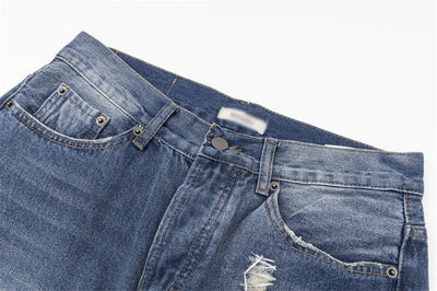 Fashion Embroidered Patch Loose Jeans Men