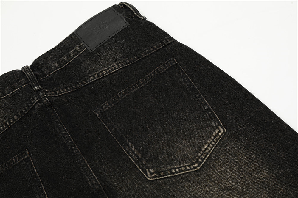 Retro Washing Gradient Worn Jeans Men