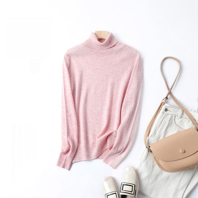 Women's Solid Color Simple Turtleneck Knitting Cashmere Sweater