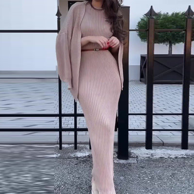Lazy Fashion Knitwear Long Skirt Suit Women