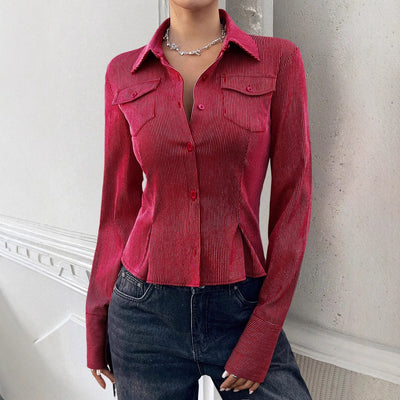 Y2g Hot Girl Style Striped Open Shirt Women's Clothing