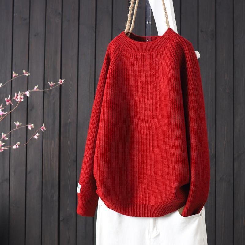 Simple Artistic Loose Pullover Women's Long-sleeved Sweater