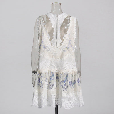 Short Sleeveless Printed Dress Women