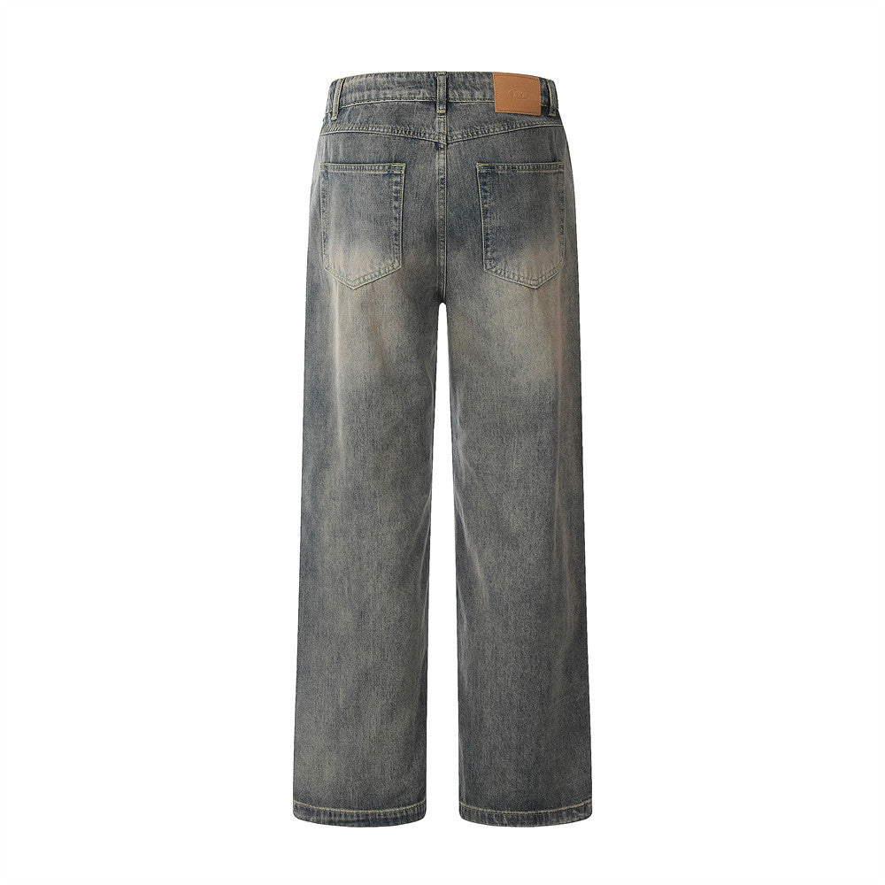 Fashion Washed And Worn Jeans Men