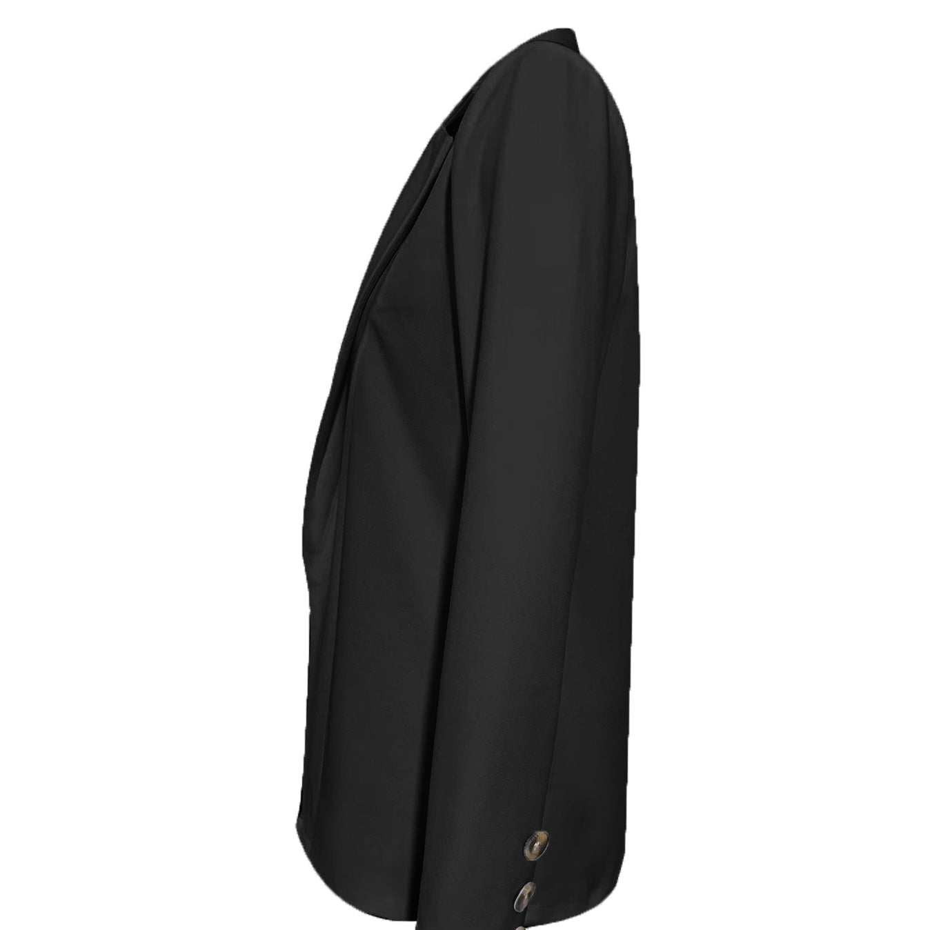 Ladies' Solid Color Open Placket Shoulder Elegant Commuting Suit Jacket
