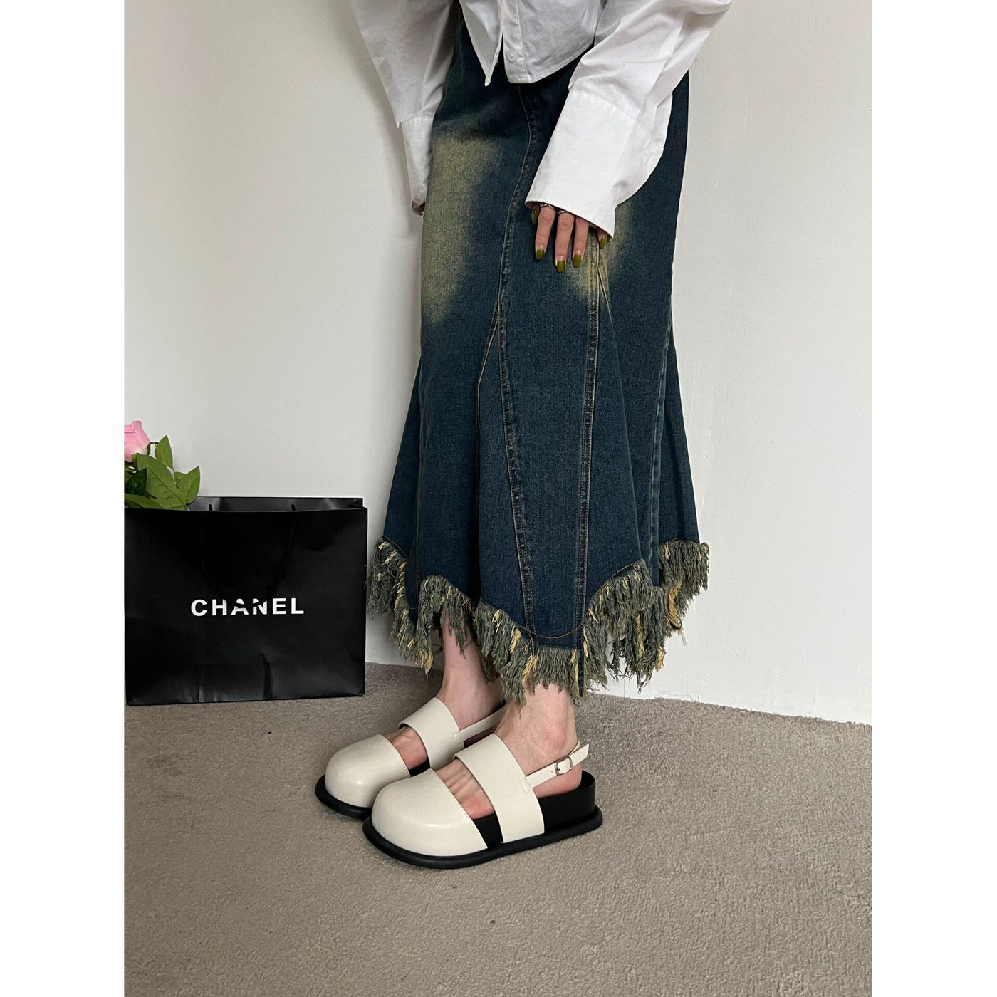 Retro Raise The Bottom One Strap Two-way Breathable Closed Toe Sandals