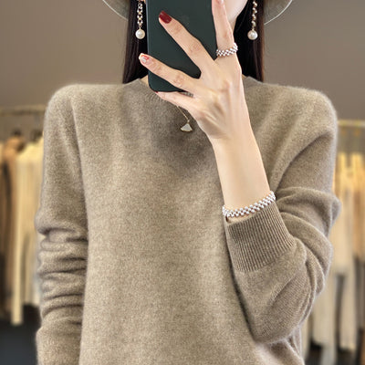Women's Round Neck Sweater Loose Knitted Bottoming Sweater