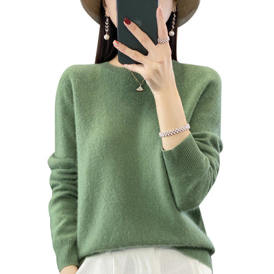 Women's Round Neck Sweater Loose Knitted Bottoming Sweater