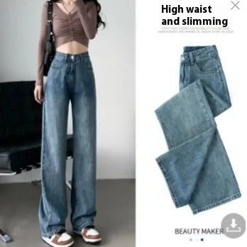 Women's Retro Blue Straight Jeans