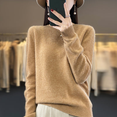 Women's Round Neck Sweater Loose Knitted Bottoming Sweater