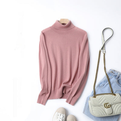 Women's Solid Color Simple Turtleneck Knitting Cashmere Sweater